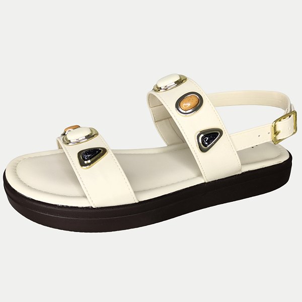 SANDALIA VIA SCARPA ANABELA MEDIA OFFWHITE FEMININA ADULTO