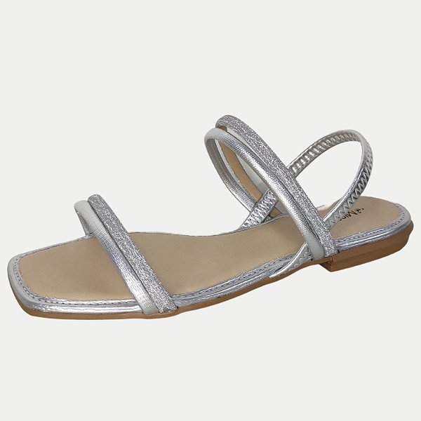 SANDALIA MISSISSIPI RASTEIRA PRATA FEMININA ADULTO