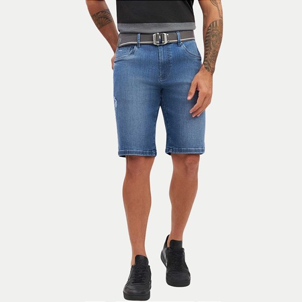 BERMUDA YOUNG JEANS COM ELASTANOCOMFORT MASCULINA ADULTO