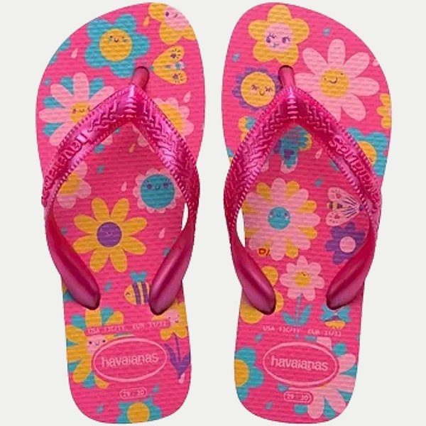CHINELO HAVAIANAS KIDS FLORES DE DEDO PINK FEMININO INFANTIL