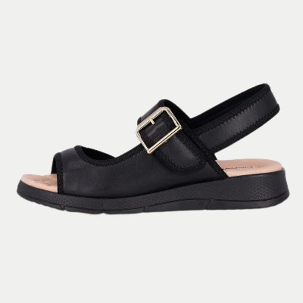 SANDALIA PICCADILLY PAPETE PRETA DE VELCRO ESPORÃO FEMININA ADULTO