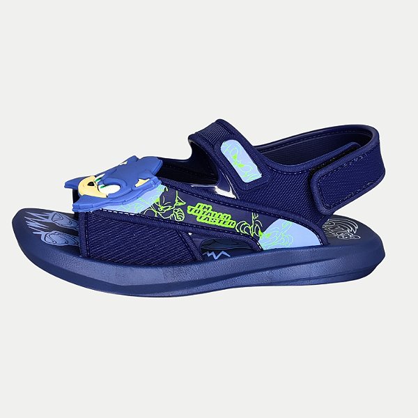 SANDALIA GRENDENE SONIC RUSH AZUL MARINHO PAPETE MASCULINA INFANTIL