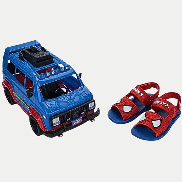 SANDALIA GRENDENE HOMEM ARANHA FURGÃO PAPETE MASCULINA INFANTIL