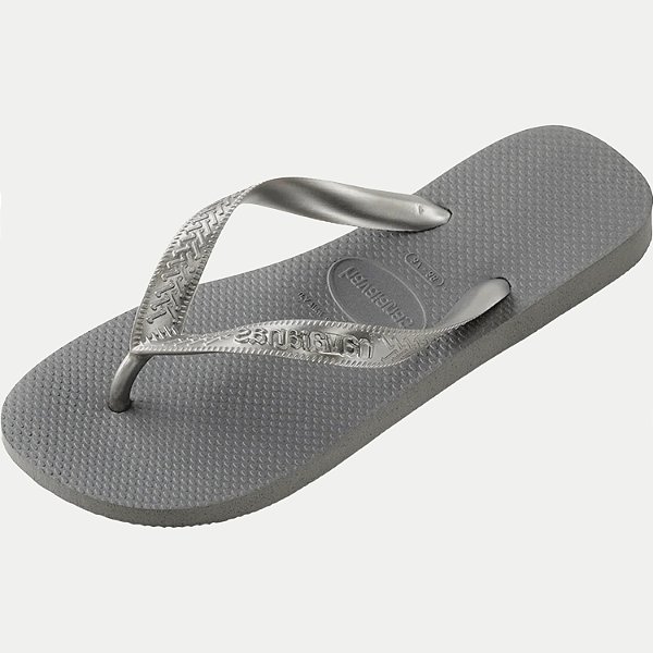 CHINELO HAVAIANAS TOP LISO DE DEDO CINZA FEMININO ADULTO