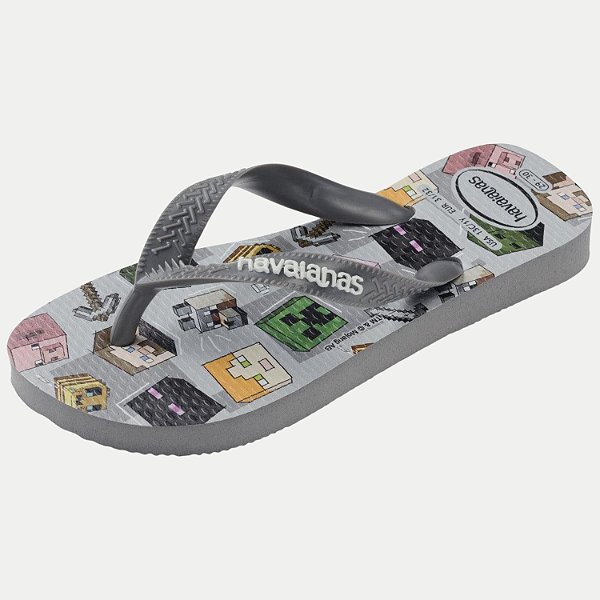 CHINELO HAVAIANAS KIDS MINECRAFT DE DEDO CINZA MASCULINO INFANTIL