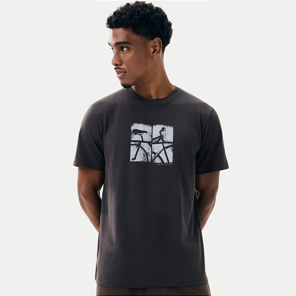 CAMISETA HERING MANGA CURTA COMFORT ALGODÃO SILKADA CHUMBO MASCULINA ADULTO