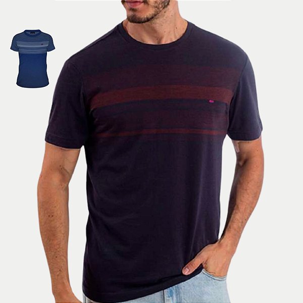 CAMISETA BURG BIG MANGA CURTA COMFORT LISTRADA MASCULINA ADULTO (CORES SORTIDAS) 128784-P