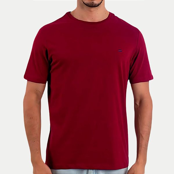 CAMISETA BURG BIG MANGA CURTA BORDÔ COMFORT LISA GOLA  REDONDA MASCULINA ADULTO