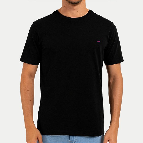 CAMISETA BURG BIG MANGA CURTA PRETA COMFORT LISA GOLA REDONDA MASCULINA ADULTO