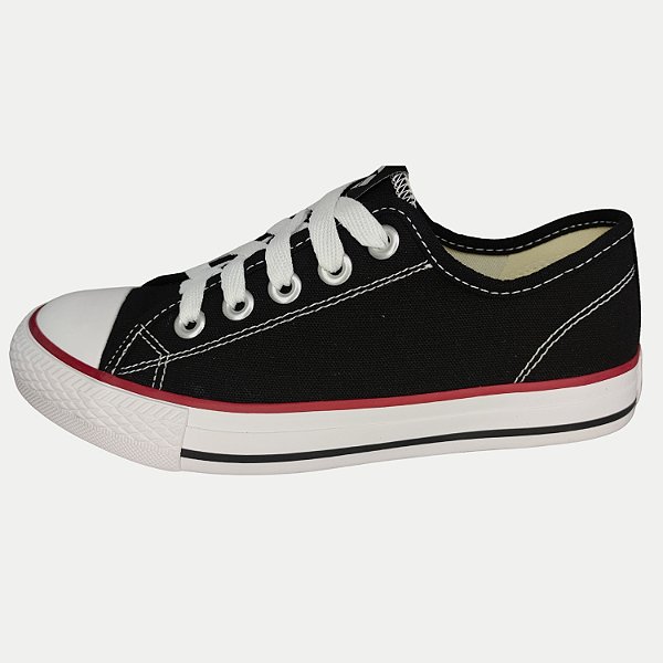 TÊNIS STREET STAR CASUAL PRETO LONA COM CADARÇO UNISEX