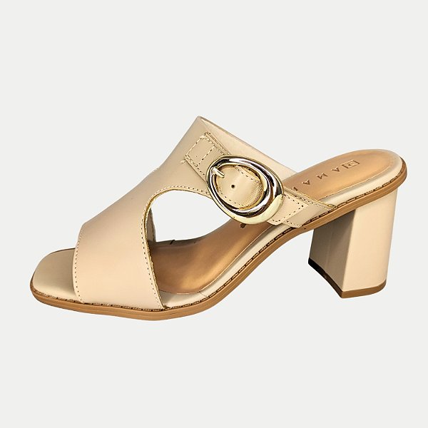 TAMANCO RAMARIM SALTO ALTO ACTIVE NUDE DE COURO FEMININO ADULTO