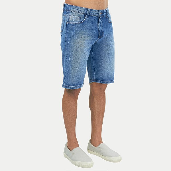 BERMUDA SHOT JEANS MÉDIO COM ELASTANO COMFORT MASCULINA ADULTO