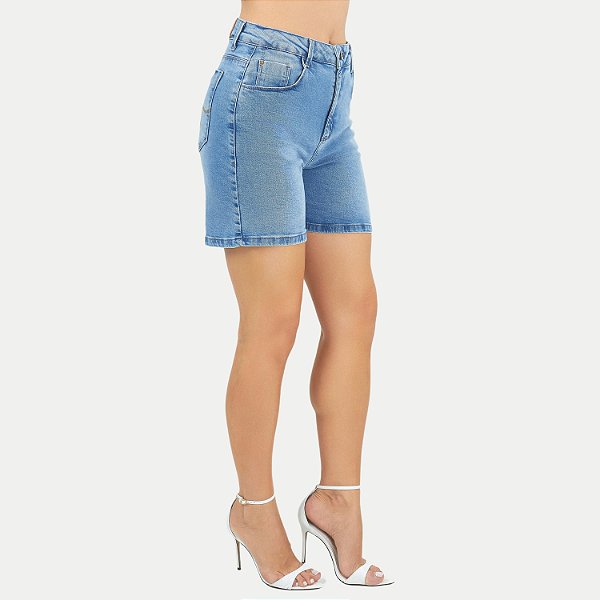 SHORT SHOT JEANS CLARO COM ELASTANO BÁSICO FEMININO ADULTO