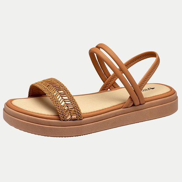 SANDALIA MISSISSIPI ANABELA BAIXA MARROM FEMININA ADULTO