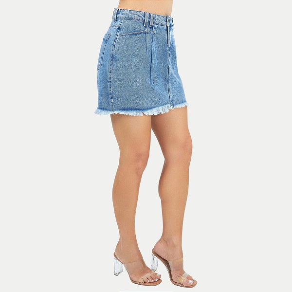 SAIA SHOT JEANS MÉDIO BRUTO MINI FEMININA ADULTO