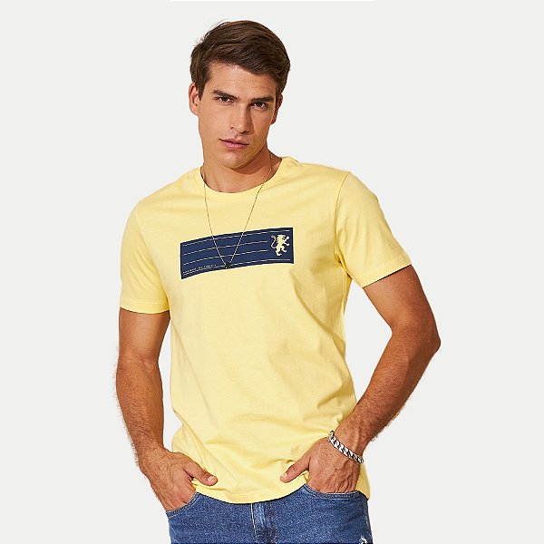 CAMISETA PACO MANGA CURTA AMARELO SLIM SILKADA MASCULINA ADULTO