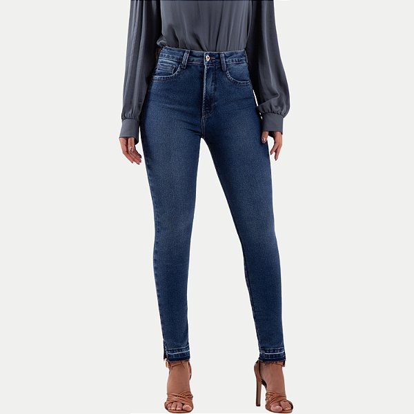 CALÇA LUNENDER JEANS MÉDIO COM ELASTANO SKINNY FEMININA ADULTO