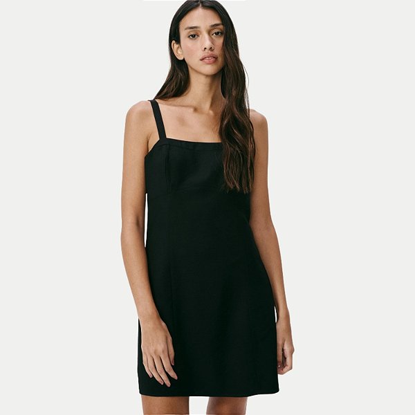 VESTIDO HERING REGATA DE VISCOSE E POLIESTER PRETO FEMININO ADULTO