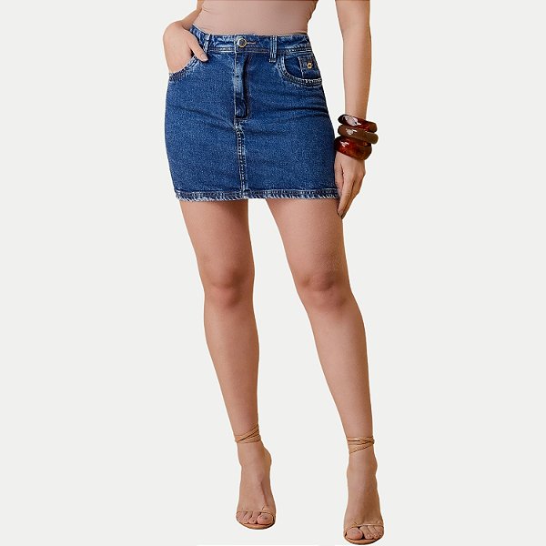 SAIA OGNUS JEANS MÉDIO COM ELASTANO MINI FEMININA ADULTO