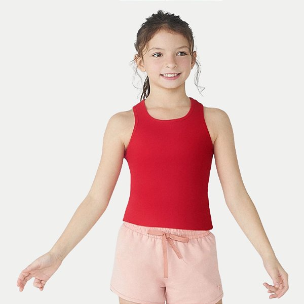 BLUSA HERINGKIDS REGATA VERMELHA MALHA CANELADA FEMININA INFANTIL