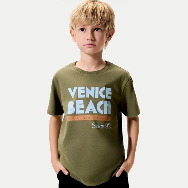 CAMISETA HERINGKIDS MANGA CURTA VERDE COMFORT ALGODÃO  MASCULINA INFANTIL