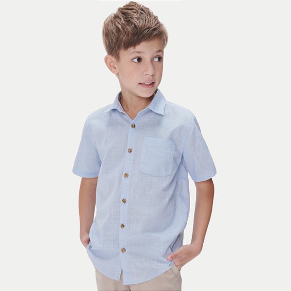 CAMISA HERINGKIDS MANGA CURTA COMFORT ALGODÃO MASCULINO INFANTIL