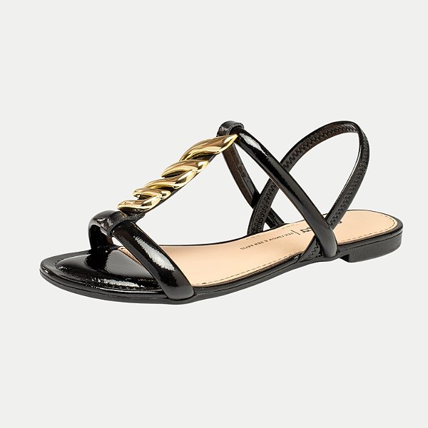 SANDALIA DAKOTA RASTEIRA PRETA FEMININA ADULTO