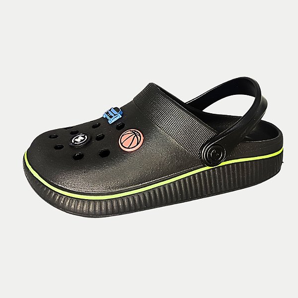 SANDALIA MOLEKINHO CLOG EVA COM APLIQUES PRETO MASCULINO INFANTIL