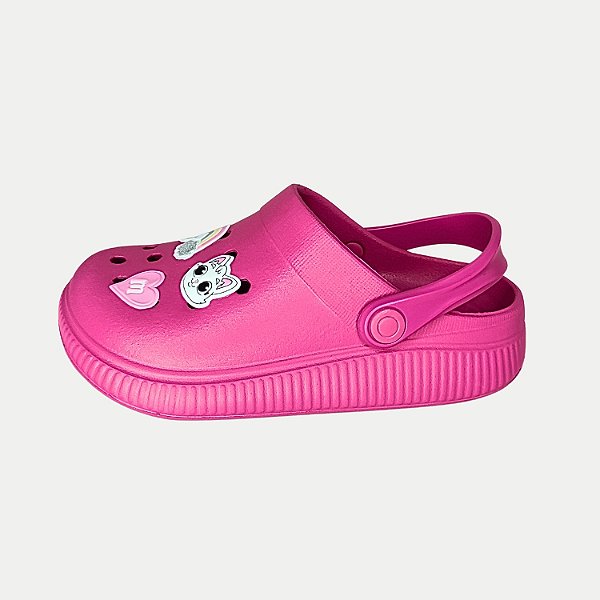 SANDALIA MOLEKINHA CLOG EVA COM APLIQUES PINK FEMININA INFANTIL