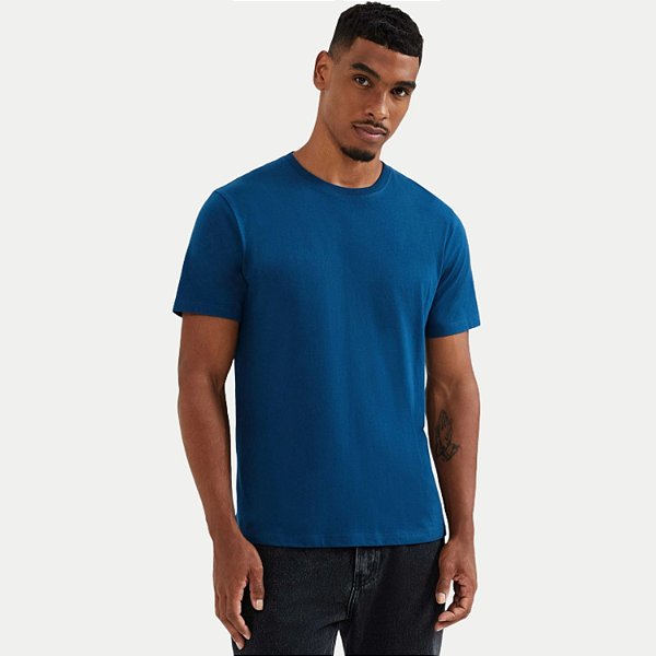 CAMISETA HERING MANGA CURTA COMFORT WORD CARECA PETRÓLEO MASCULINA ADULTO