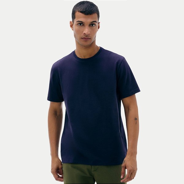 CAMISETA HERING MANGA CURTA COMFORT SUPER LISA AZUL MARINHO MASCULINA ADULTO