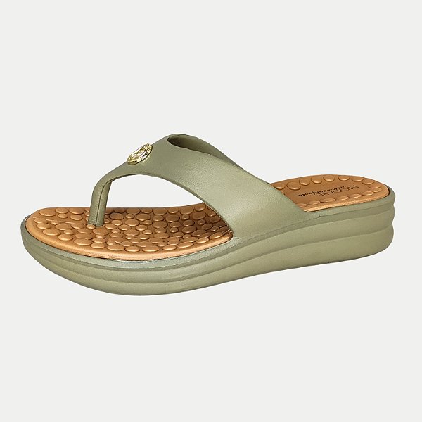 CHINELO MODARE DE DEDO ANABELA MEDIO EVA VERDE FEMININO ADULTO