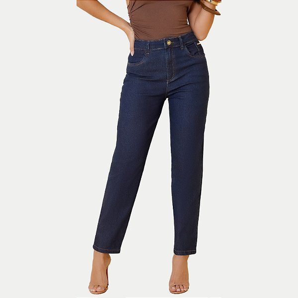CALÇA OGNUS JEANS MÉDIO COM ELASTANO MOM FEMININA ADULTO