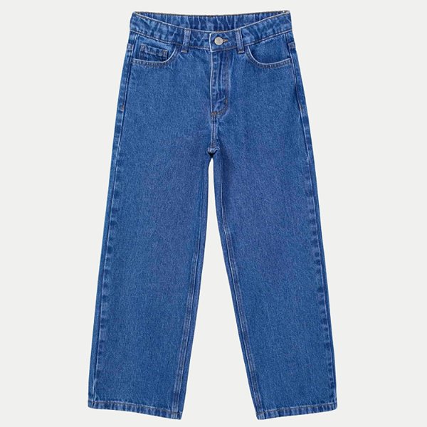 CALÇA HERINGKIDS JEANS MÉDIO BRUTO WIDE LEG FEMININA INFANTIL