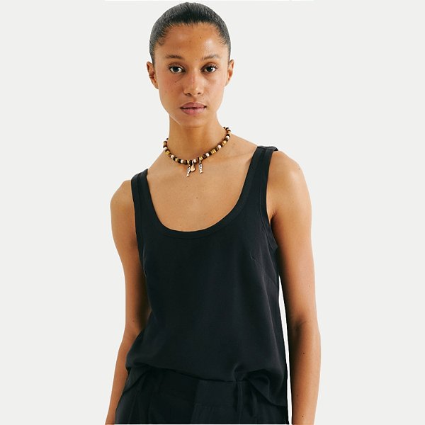 BLUSA HERING REGATA VISCOSE E POLIESTER PRETO FEMININO ADULTO