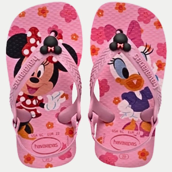 CHINELO HAVAIANAS BABY DISNEY ELASTICO ROSA FEMININO INFANTIL