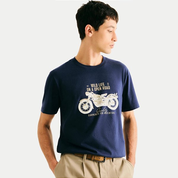 CAMISETA HERING MANGA CURTA COMFORT ALGODÃO SILKADA AZUL MARINHO MASCULINO ADULTO