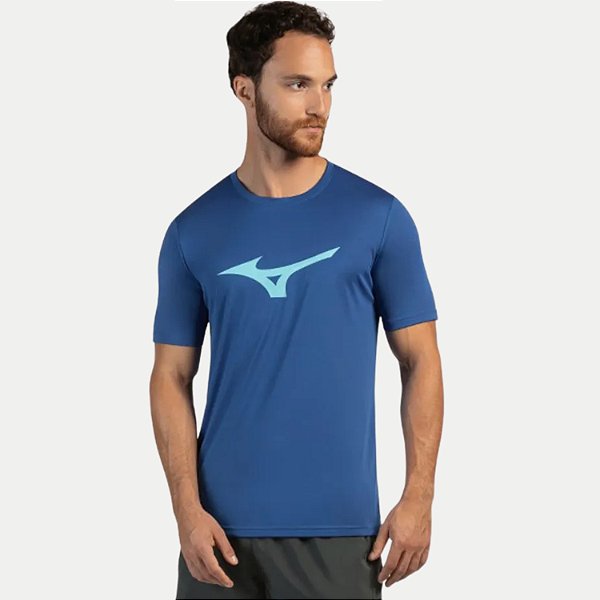 CAMISETA MIZUNO MANGA CURTA FITNESS POLIESTER AZUL ROYAL MASCULINO ADULTO