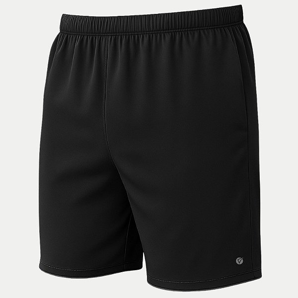 SHORT VOLEIO POLIESTER COM ELASTANO FITNESS PRETO MASCULINO ADULTO