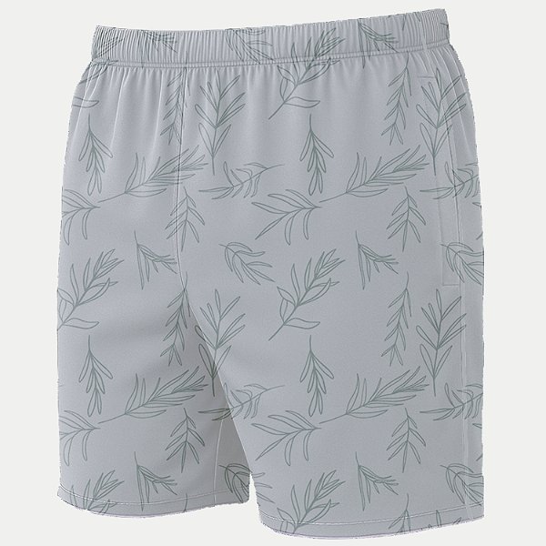 SHORT VOLEIO POLIESTER COM ELASTANO FITNESS BRANCO MASCULINO ADULTO
