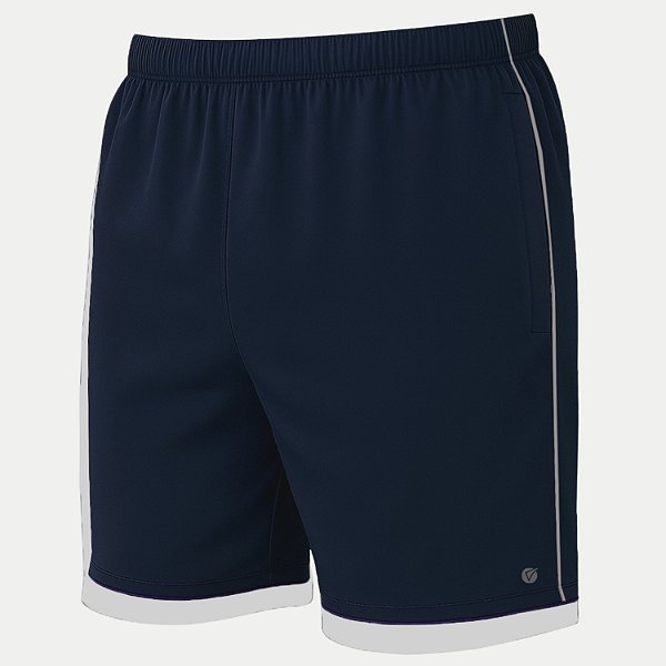 SHORT VOLEIO POLIESTER COM ELASTANO FITNESS AZUL MARINHO MASCULINO ADULTO