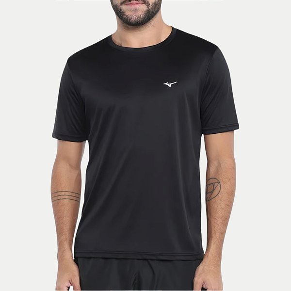 CAMISETA MIZUNO MANGA CURTA FITNESS POLIESTER PRETO MASCULINO ADULTO