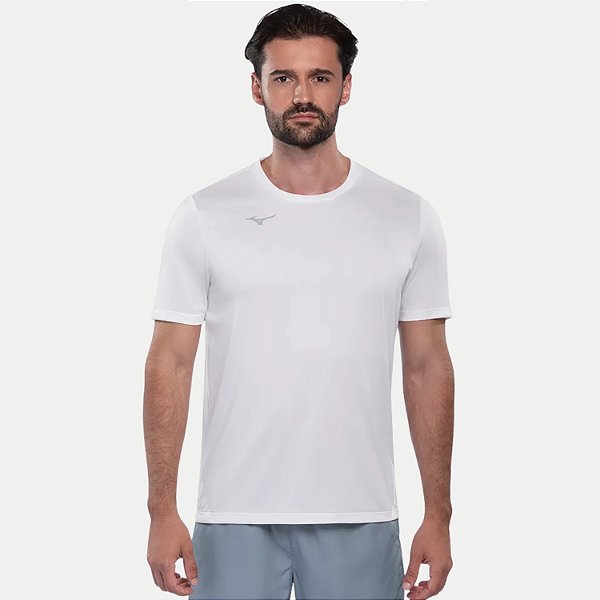 CAMISETA MIZUNO MANGA CURTA FITNESS POLIESTER BRANCO MASCULINO ADULTO