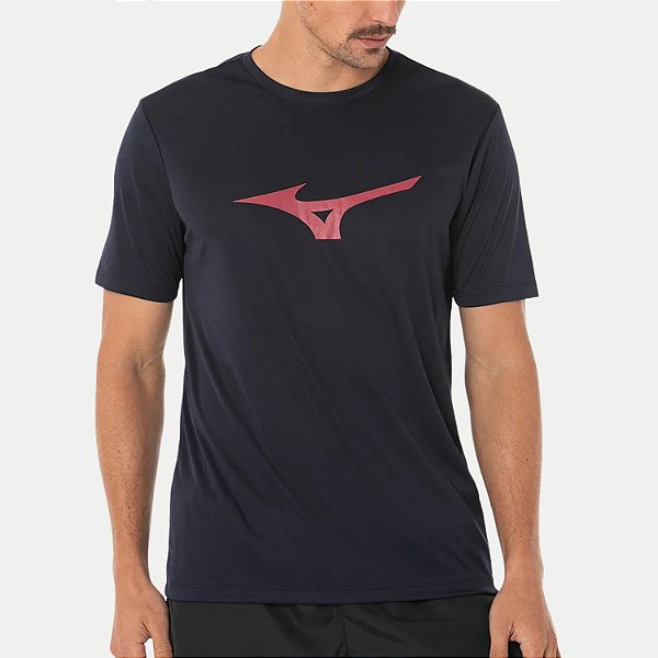 CAMISETA MIZUNO MANGA CURTA FITNESS POLIESTER AZUL MARINHO MASCULINO ADULTO