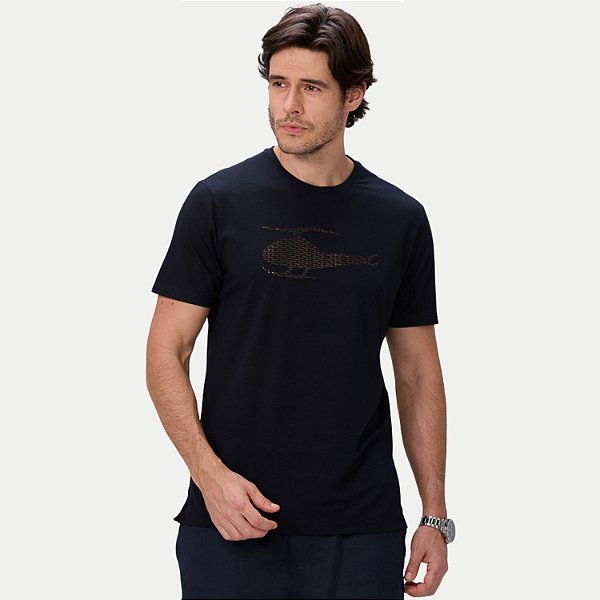 CAMISETA SALLO MAMGA CURTA SLIM MISTA SILKADA PRETO MASCULINO ADULTO