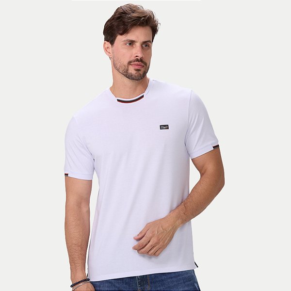 CAMISETA SALLO MANGA CURTA COMFORT MISTA SILKADA BRANCO MASCULINO ADULTO