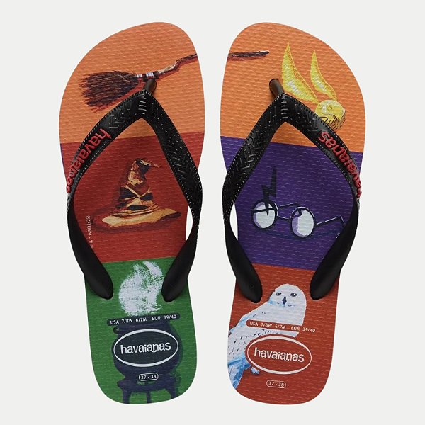 CHINELO HAVAIANAS TOP HARRY POTTER PRETO UNISEX ADULTO