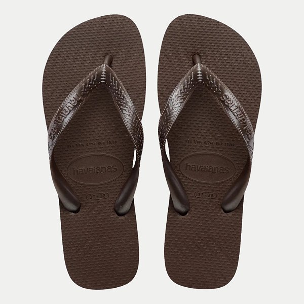 CHINELO HAVAIANAS TOP TIRAS MARROM LISA FEMININO ADULTO