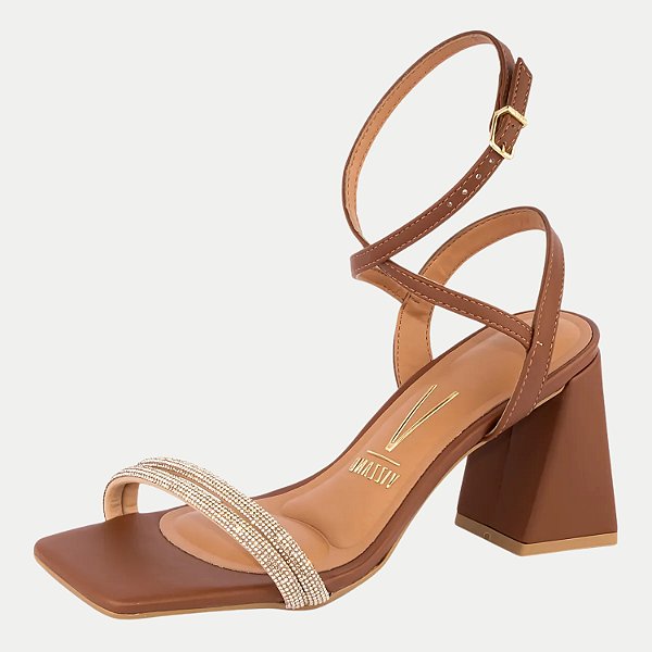 SANDALIA VIZZANO SALTO ALTO FESTA MOCCA MARROM FEMININA ADULTO