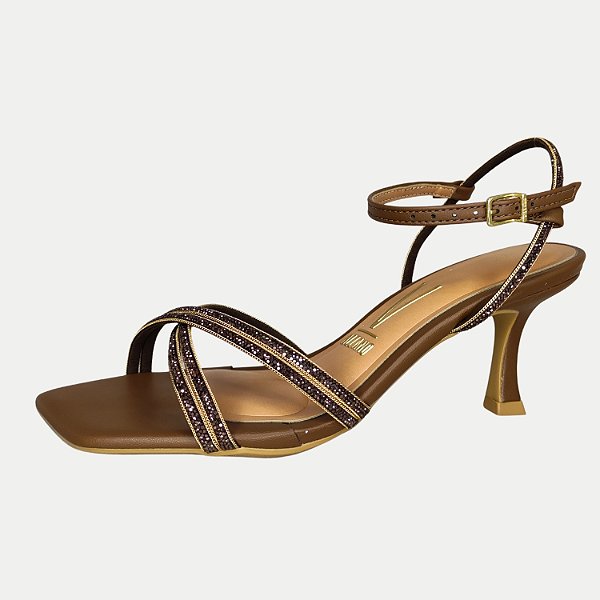 SANDALIA VIZZANO SALTO ALTO DE FESTA CACAU MARROM FEMININA ADULTO